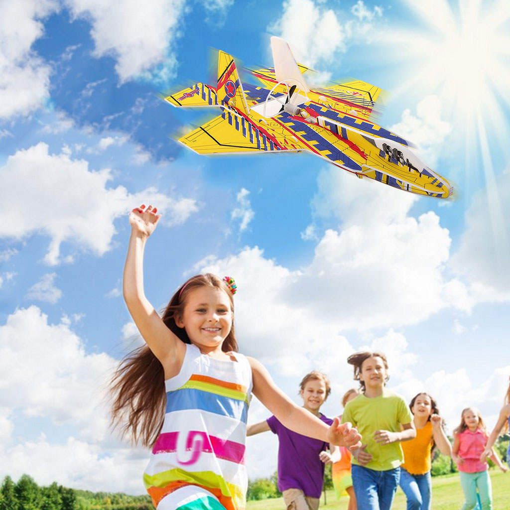 Hand Throw Airplane Toys PP flashlights Styrofoam A Set Glider Model Aircraft for Family
