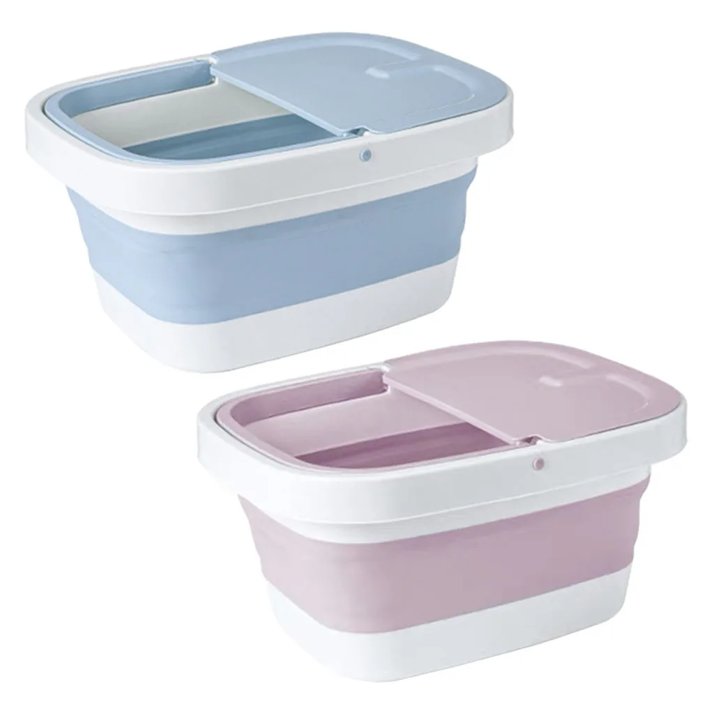 Foldable Foot Basin Soaking Bath Tub with Massage Roller Foot Bath Bucket Feet Soaker Spa Tubfoot Care for Camping Travel Home