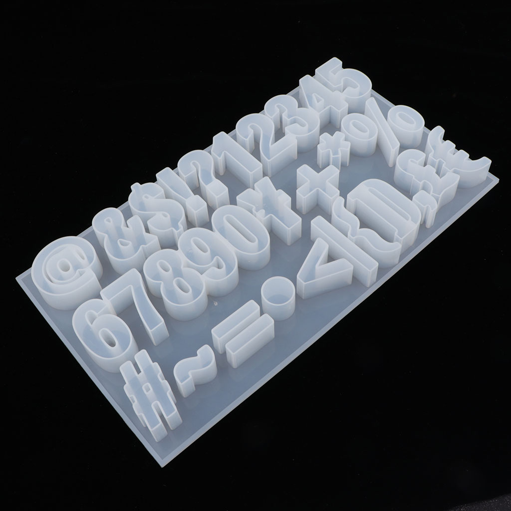 Silicone Number Mold Resin Symbol Mould Fondant Baking Tool Child Toys Making