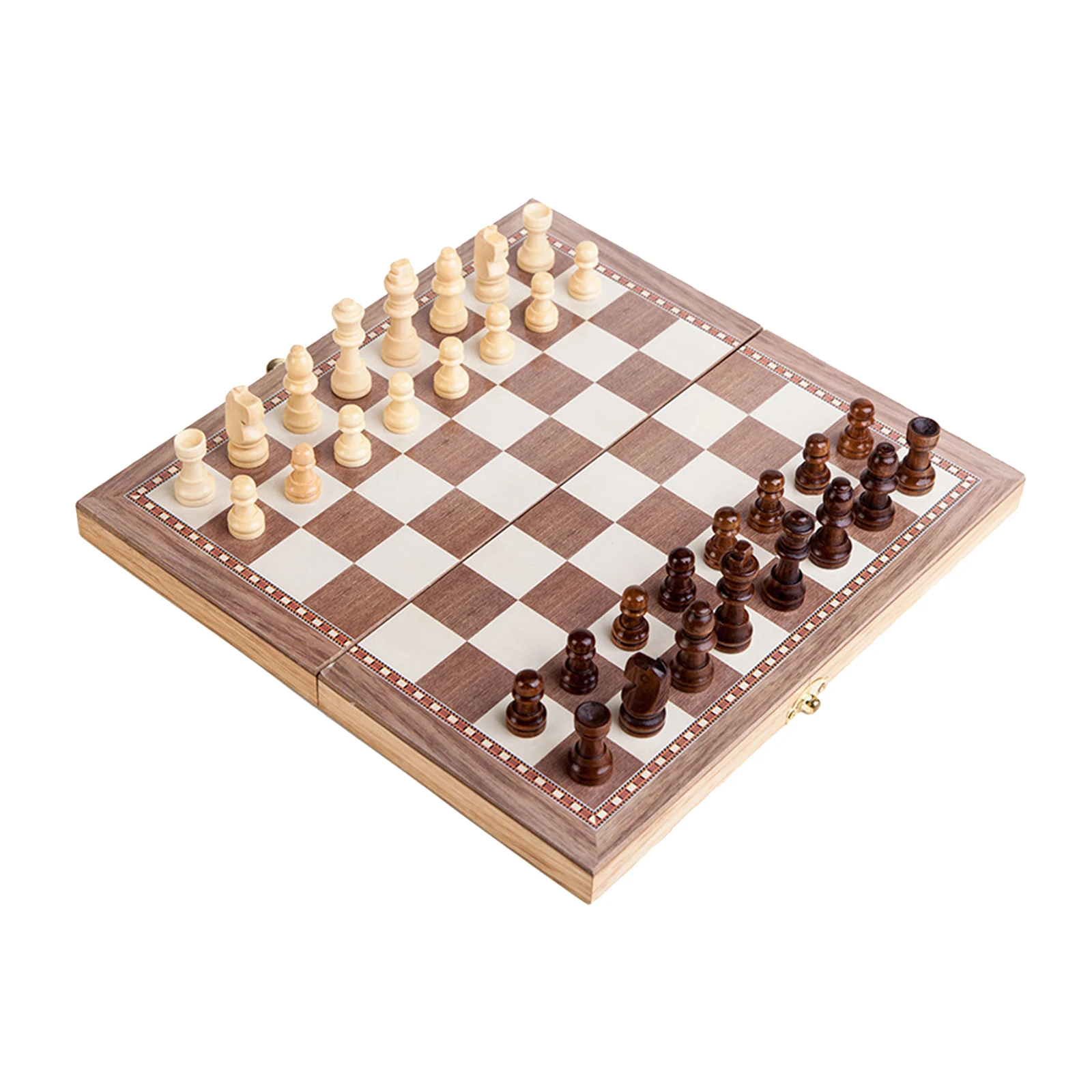 Foldable Handcrafted Alloy Chess Set Travel Board Game Toy for Chess Lovers