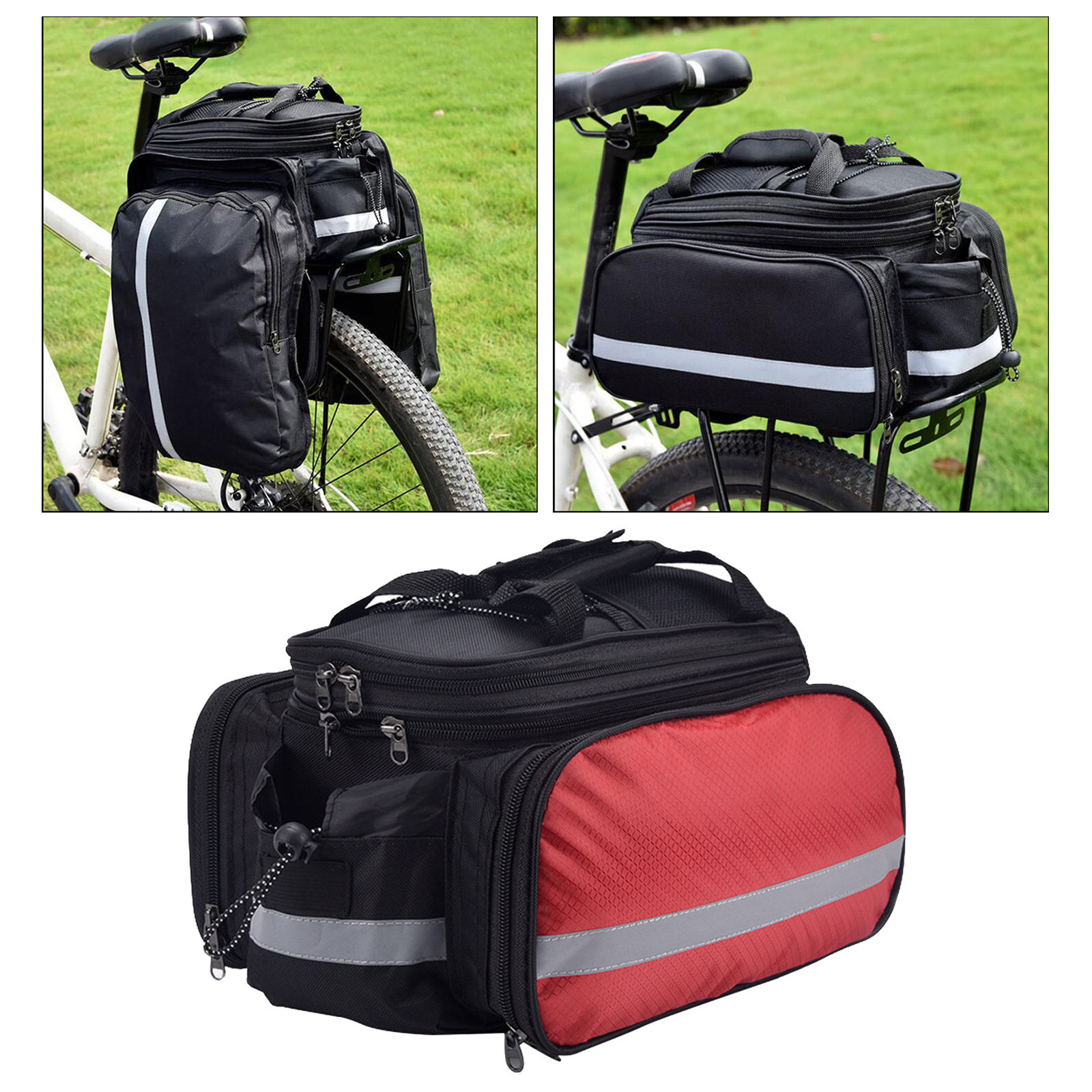 Waterproof Bicycle Saddle Bag Reflective 27L Large Capacity Tail Rear Trunk Bag Road Mountain Carrier Bike Bag for Cycling