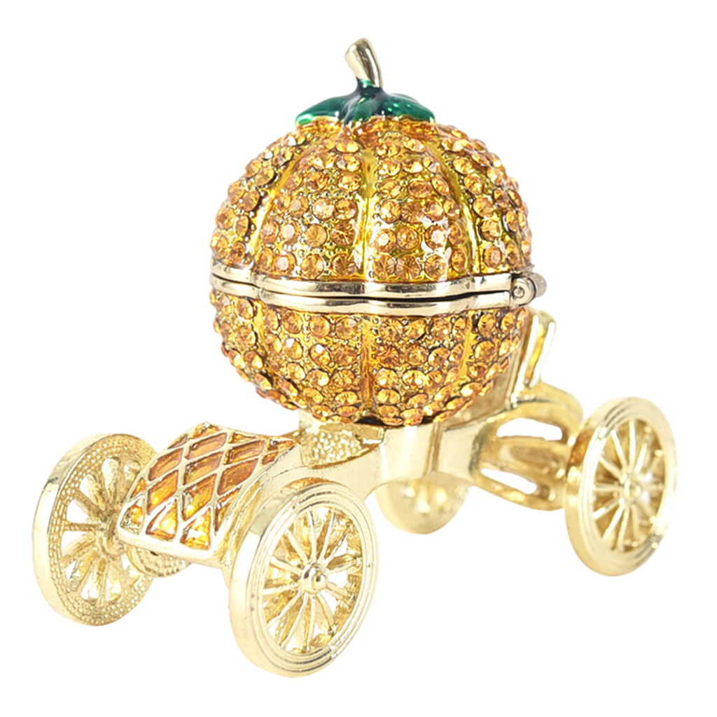 Trinket Box Cinderella Carriage Jewelry Chests Creative Gifts Ornament Rhinestone Crystal Pumpkin Carriage for Family