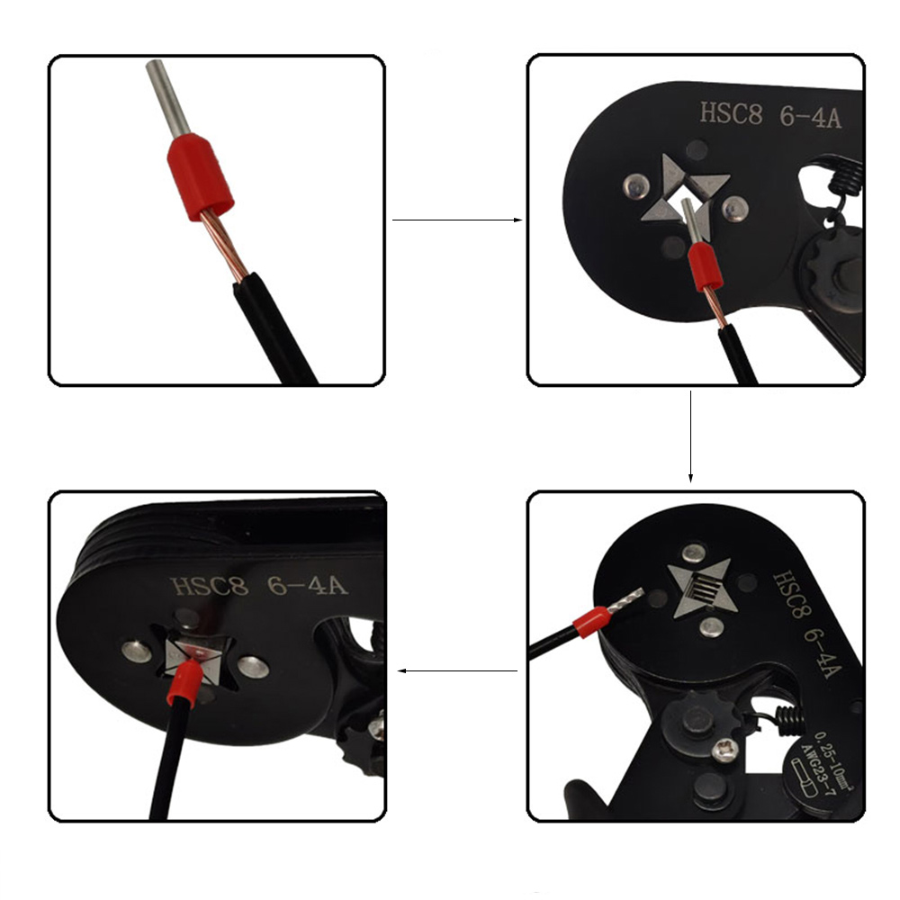 End Terminal Electrical Pliers Hand Tools Set Professional 0.08-16mm2 28-5AWG Fast Crimper Electric Wire Crimping Tool DIY 10mm2