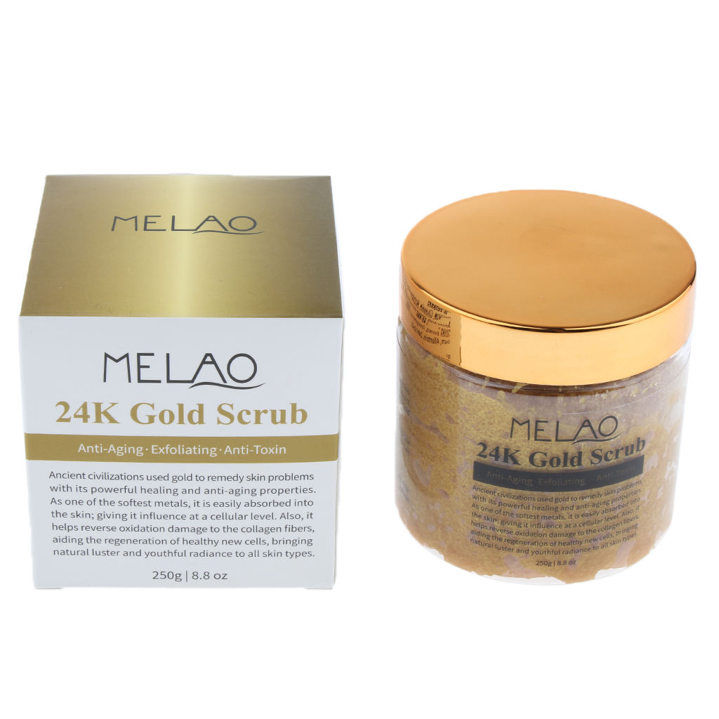 24K Gold Scrub Acne Scar Blackhead Remover Body Face Skin Lifting Firming