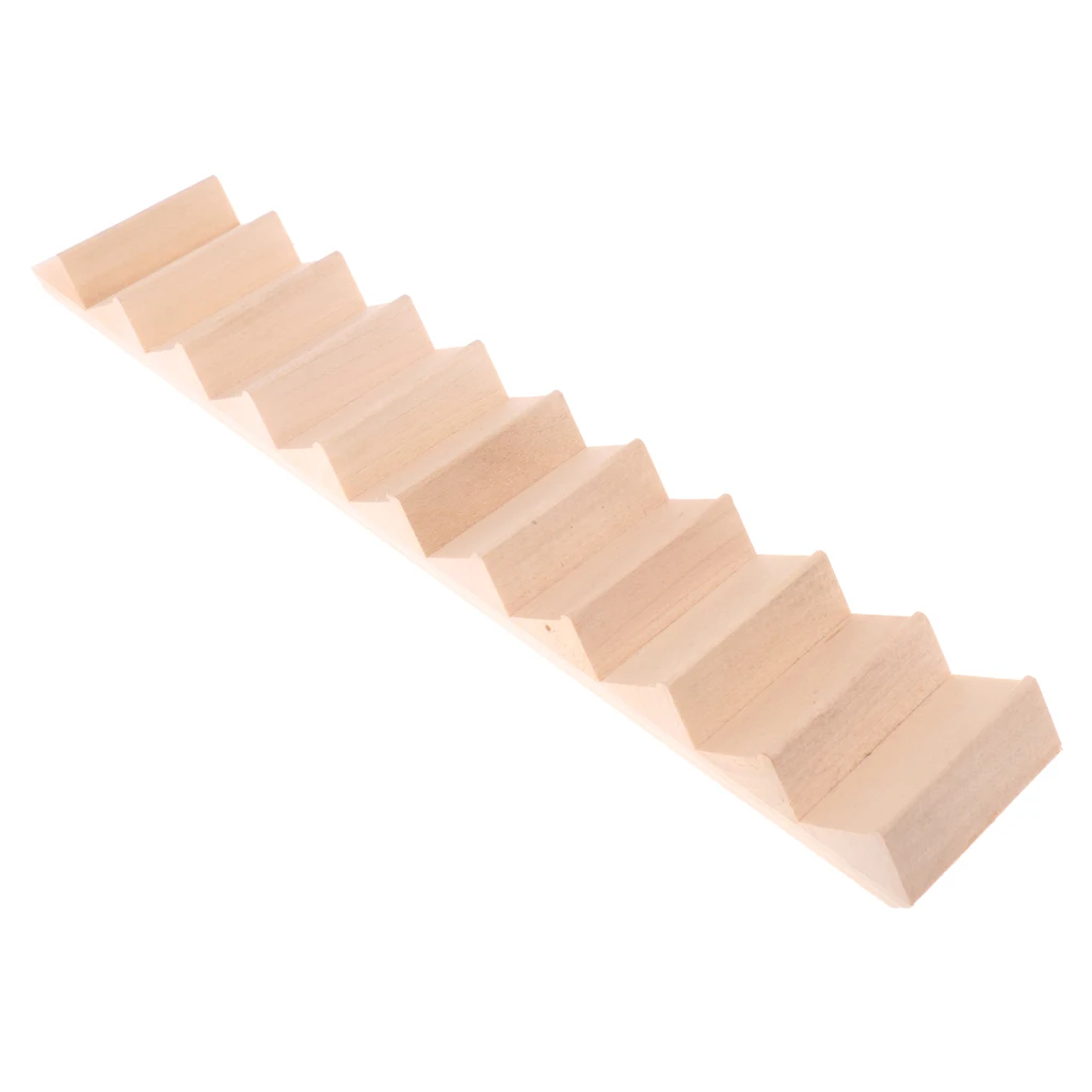 Unpainted Wooden 1/12 Scale Dollhouse Staircase Building DIY Decoration
