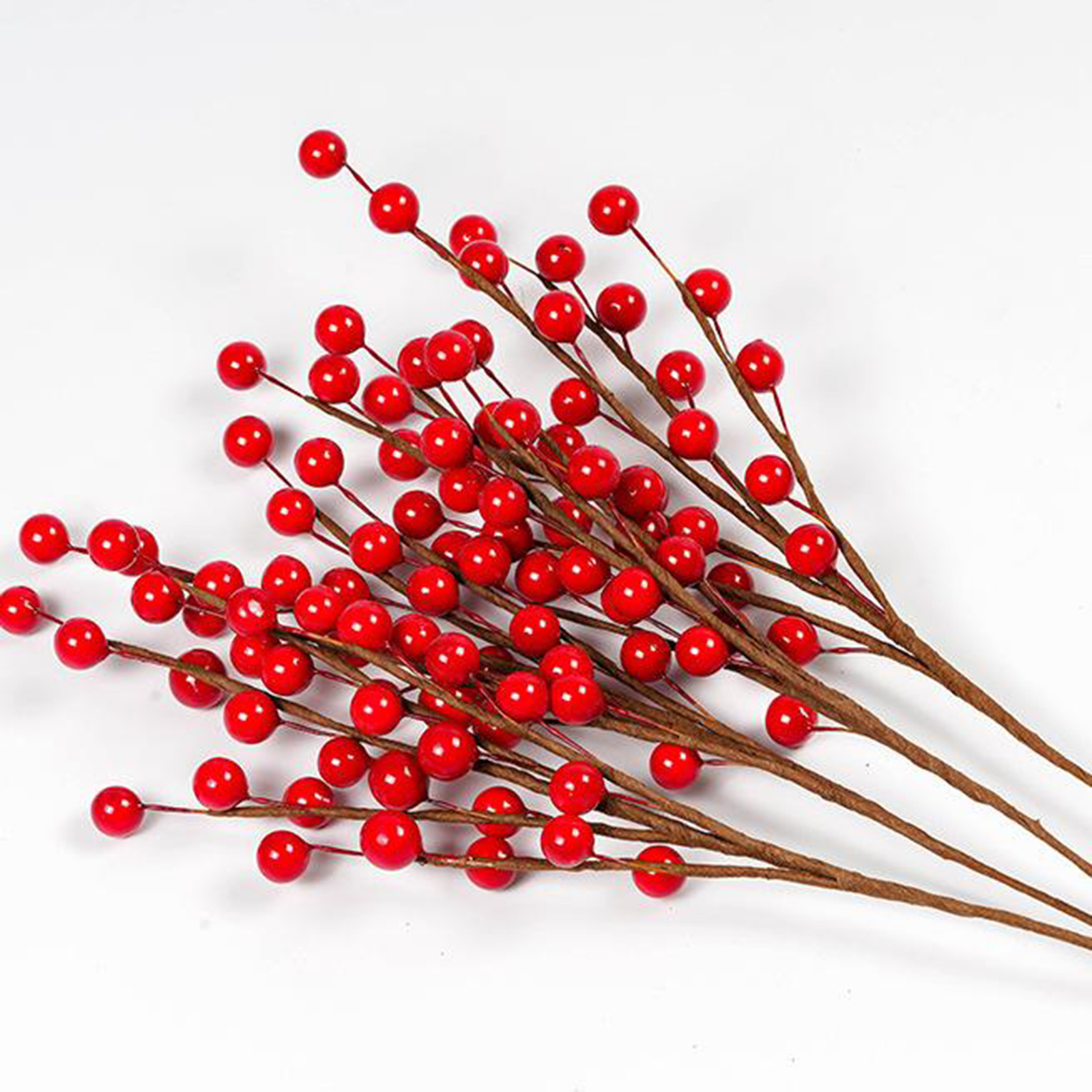 3pcs Artificial Pine Picks, Christmas Red Berries Pine Cones Stems, Mini Stimulation Red Berries Branches