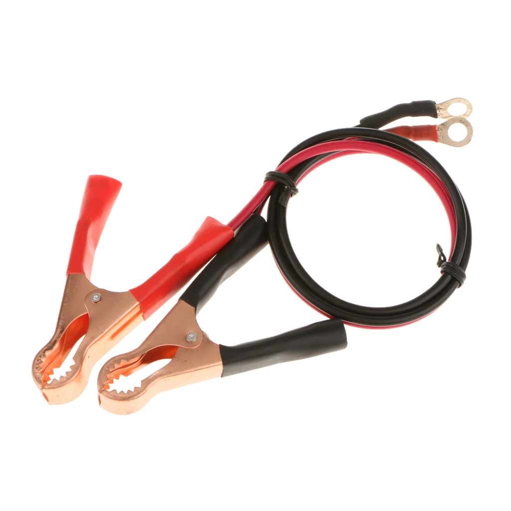 2pcs 50A Battery Terminal Alligator Clamp Cable Clip for Car Black+Red Safety Prevent Damage to Devices