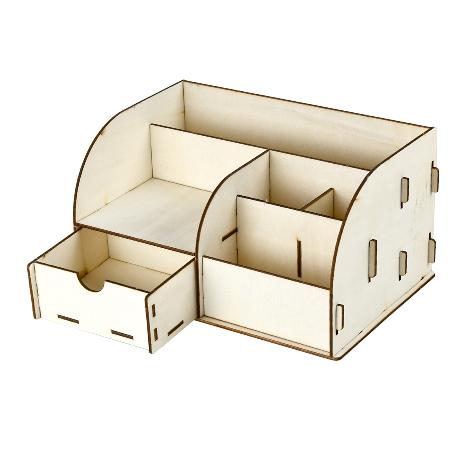 School Supply Storage DIY Wooden Desk Organizer Pen Holder Box