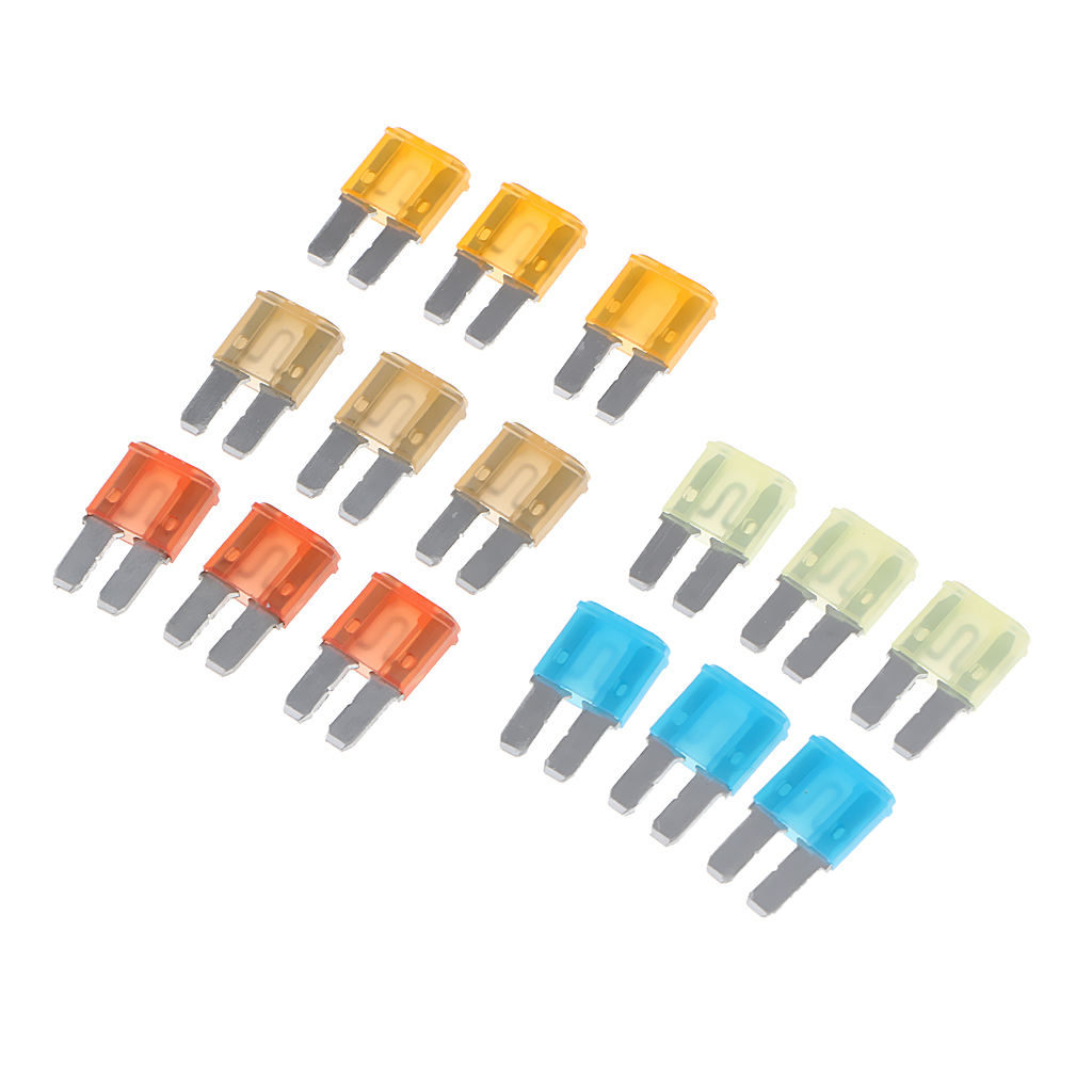 15 Pcs Micro Mini Small 2 Blade Fuse 5A 7.5A 10A 15A 20A Micro 2 ATR Fuse For Auto Car Truck Motorcycle SUV RV Trailer Boat