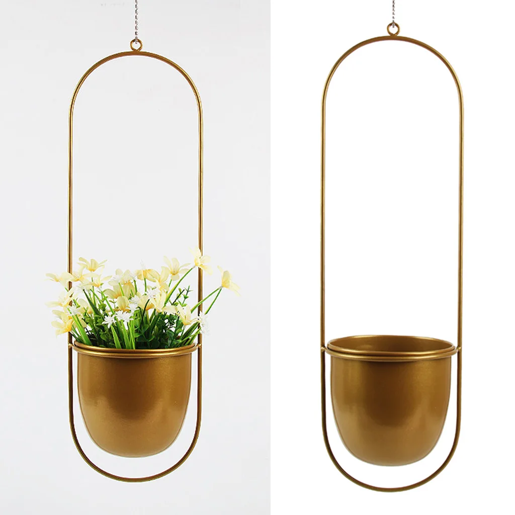 Nordic Design Metal Wall Modern Style Metal Plant Hanger Minimalist Planter Mid Century Flower Pot for Indoor Outdoor