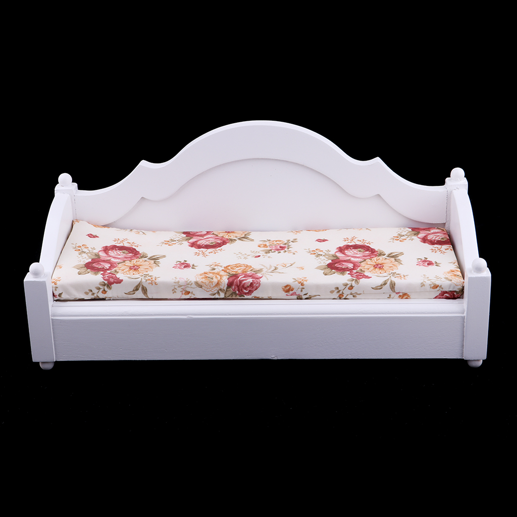 Handmade 1/6 Double Sofa Bed Couch Dollhouse Miniature Furniture Decor