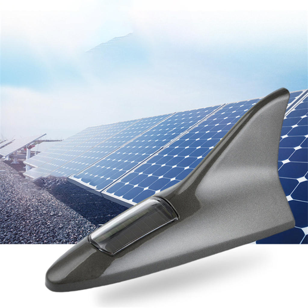 Shark Fin Antenna Universal 4 Colorf Car Roof Antenna Light Solar Shark Fin Warning Light Fits for Car