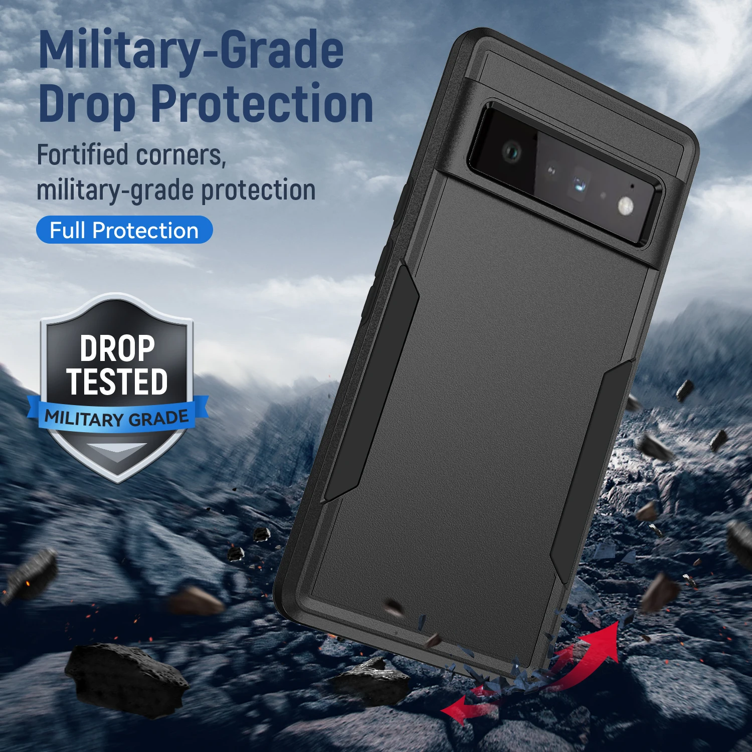 Heavy Duty Rugged Armor Shockproof Case For Google Pixel 6 & 6 Pro Soft TPU Hard Plastic Protective Back Cover Cqoue Fundas leather phone wallet