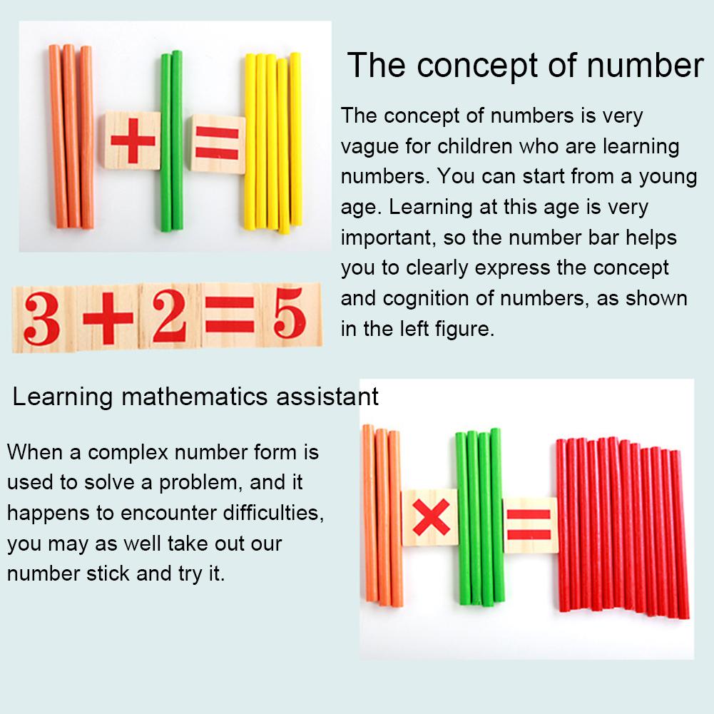 Красочные Монтессори материалы деревянные номер палочки счетные кубики  Математика Управление дошкольного образования детские игрушки | AliExpress