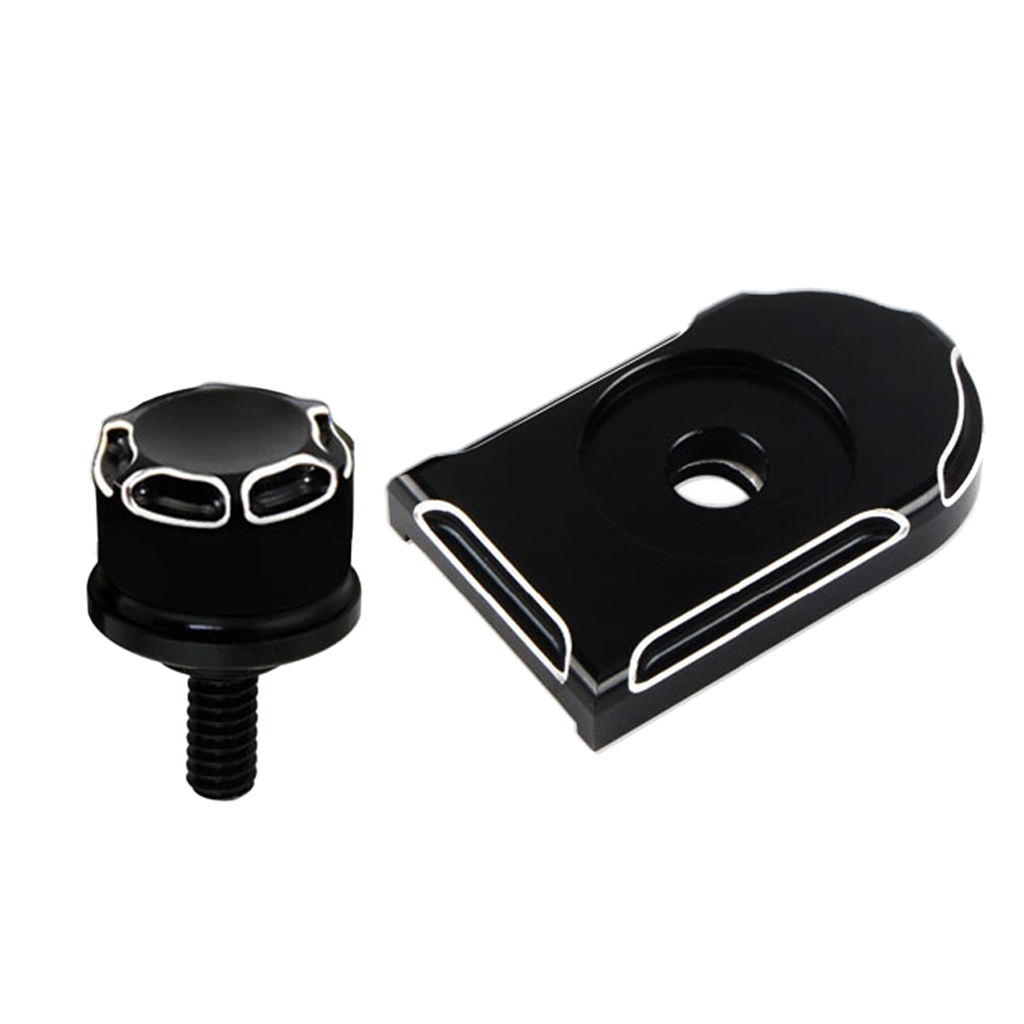 Rear Fender Seat Bolt Tab Screw Mount Edge Cut Knob Cover For Harley Models with 1/4-20 Thread A Type
