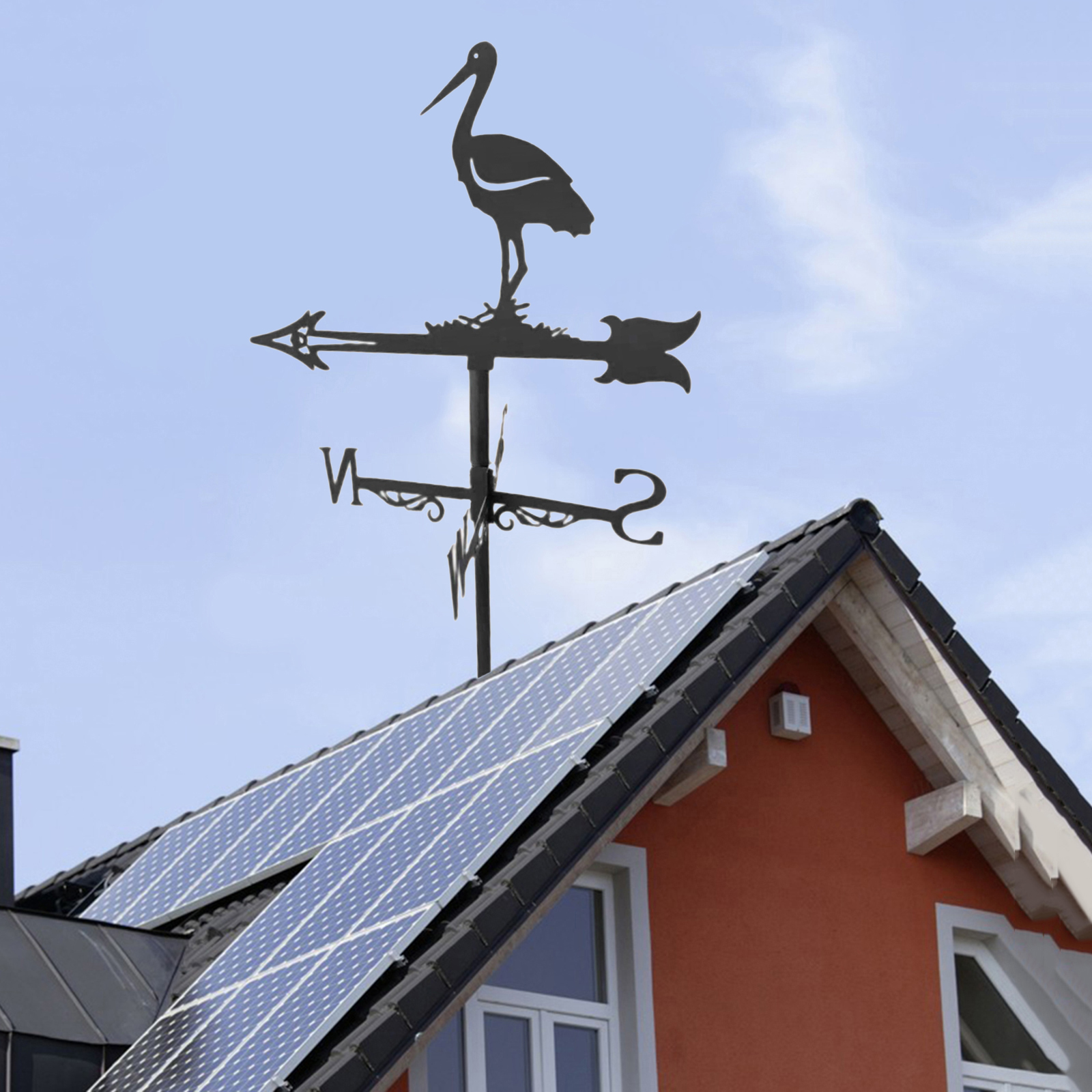 Iron Weathervane Wind Direction Indicator Farm Scene Home Outdoor Garden Iron Weathervanes Garden Outdoor Weather Vane