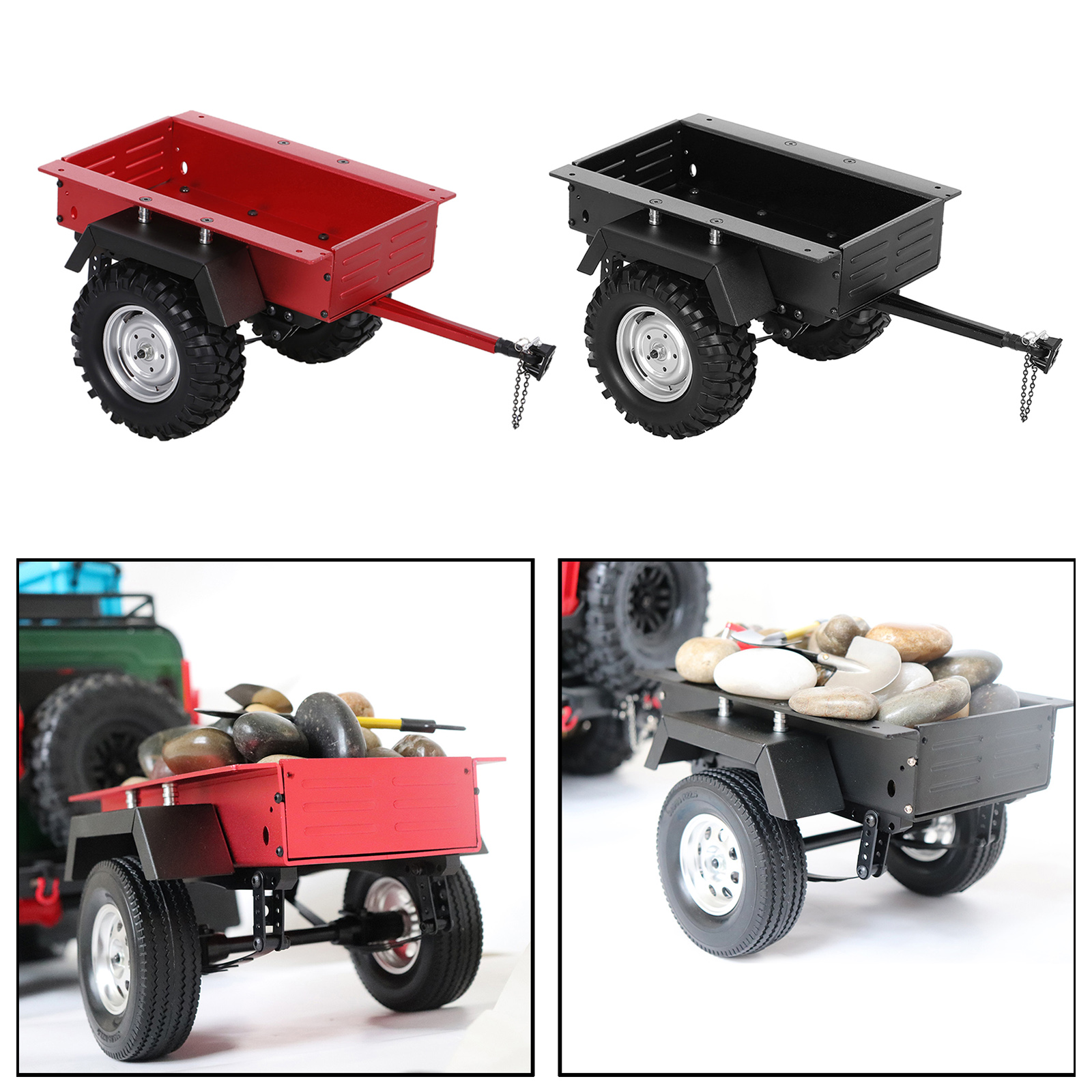 1:10 RC Trailer Parts Simulation Realistic Replacement Metal Trail Car Tipping Trailer for Traxxas HSP Hobby Model