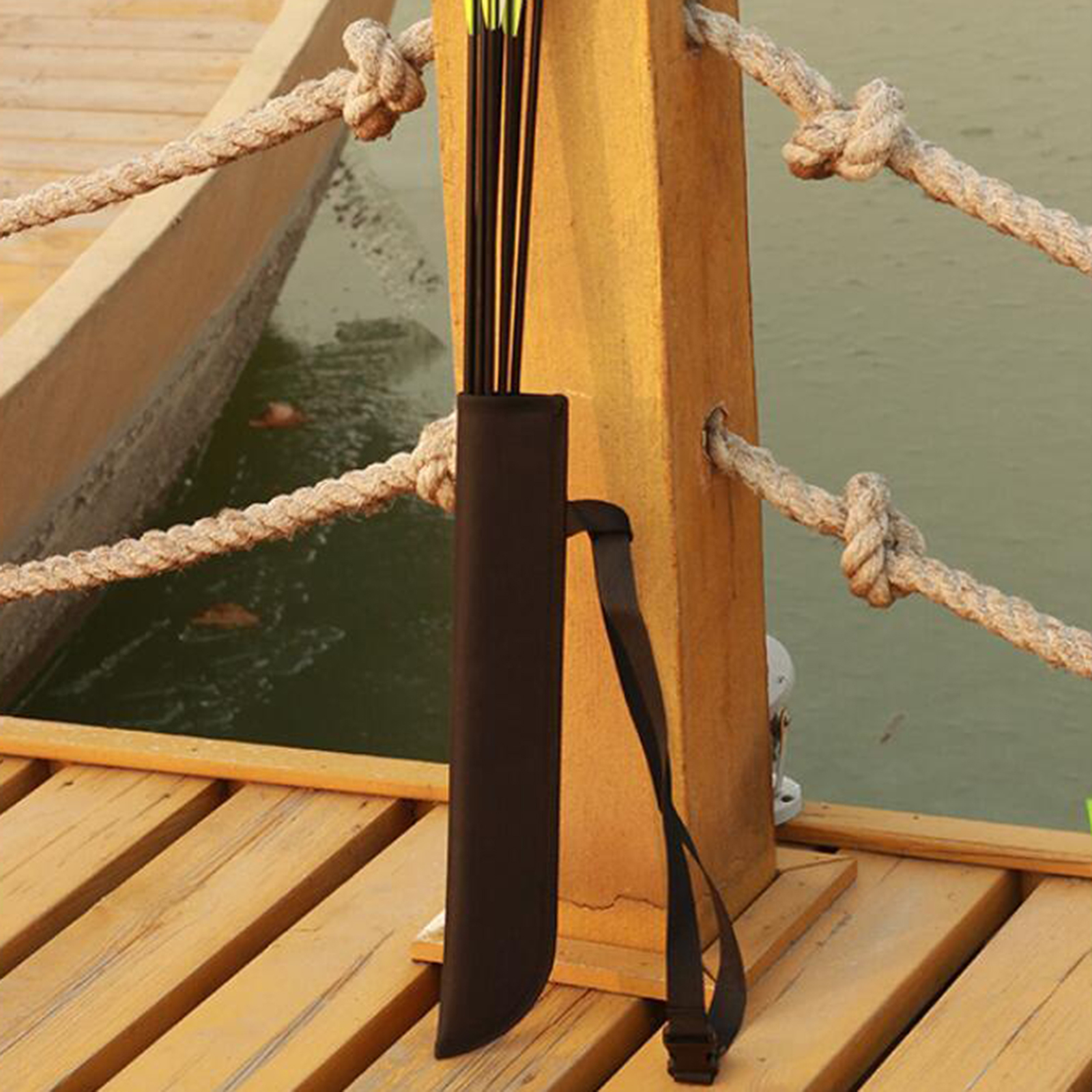 Portable Archery Arrow Quiver Bow Holder Adjustable Shoulder Belt Carrier Bag Large Pocket Pouch for Target Shooting Hunting