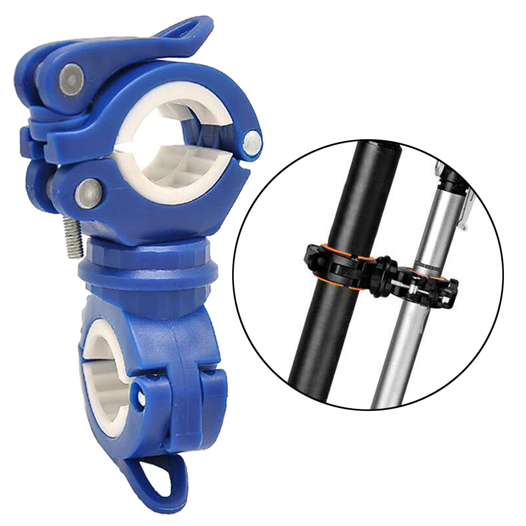 360° Rotation Bicycle Flashlight Mount Holder Handlebar Seatpost Cycling Quick Release LED Light Mounting Holder Clip Clamps
