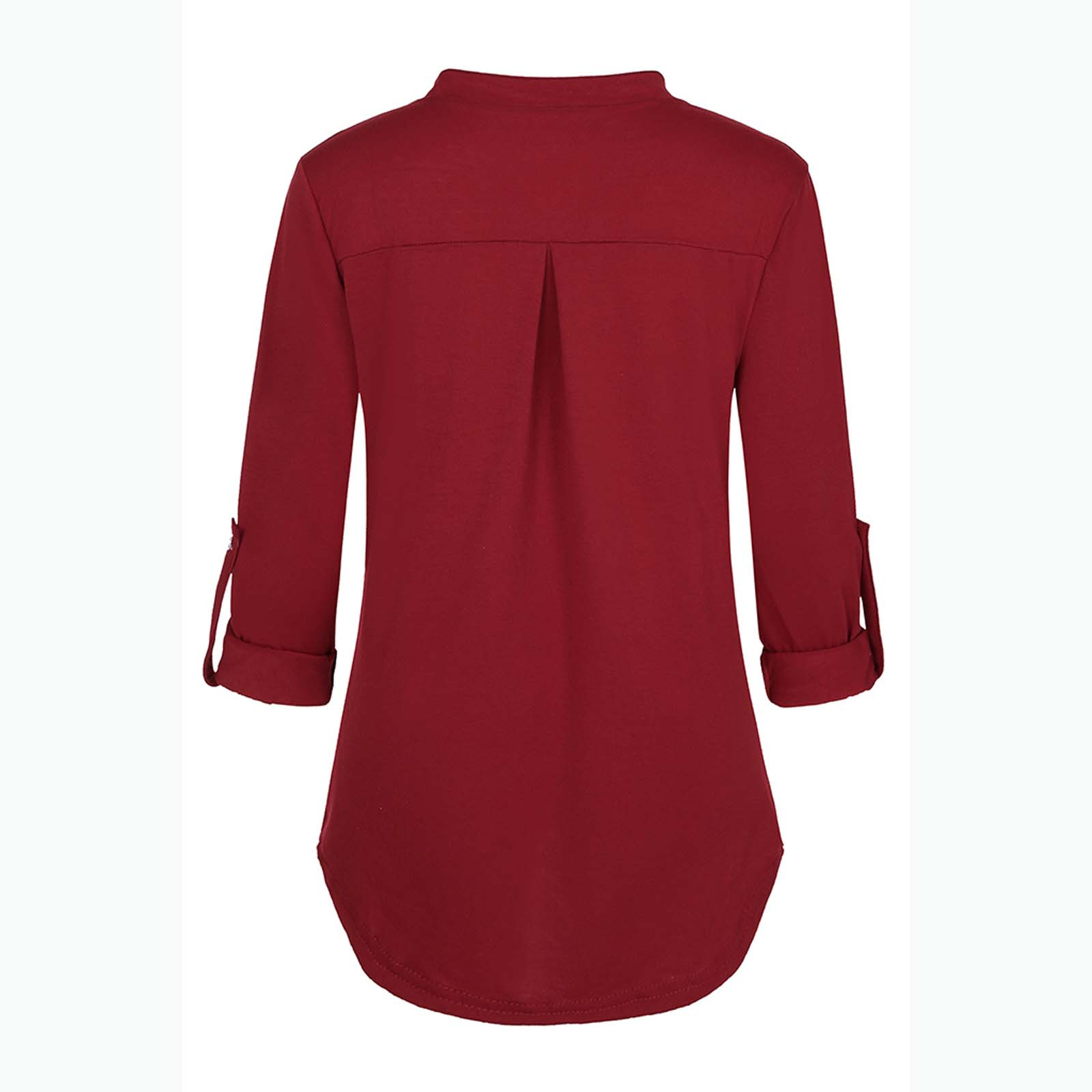 Camisa de Maternidade Roupa de Cor Sólida com Mangas Camiseta para Mulher Nova Compridas Grávida Roupa Amamentadora 32 Cheap Blusas & Camisas