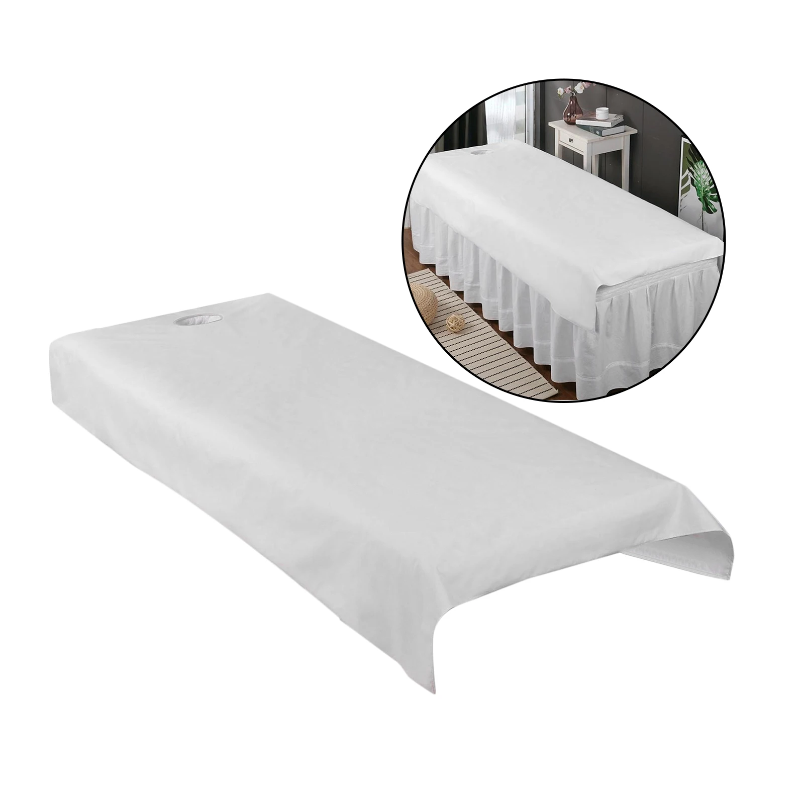 Beauty Massage Bed Sheets with Hole, Waterproof and Anti-oil Soft Salon Spa Bed Cover Protector