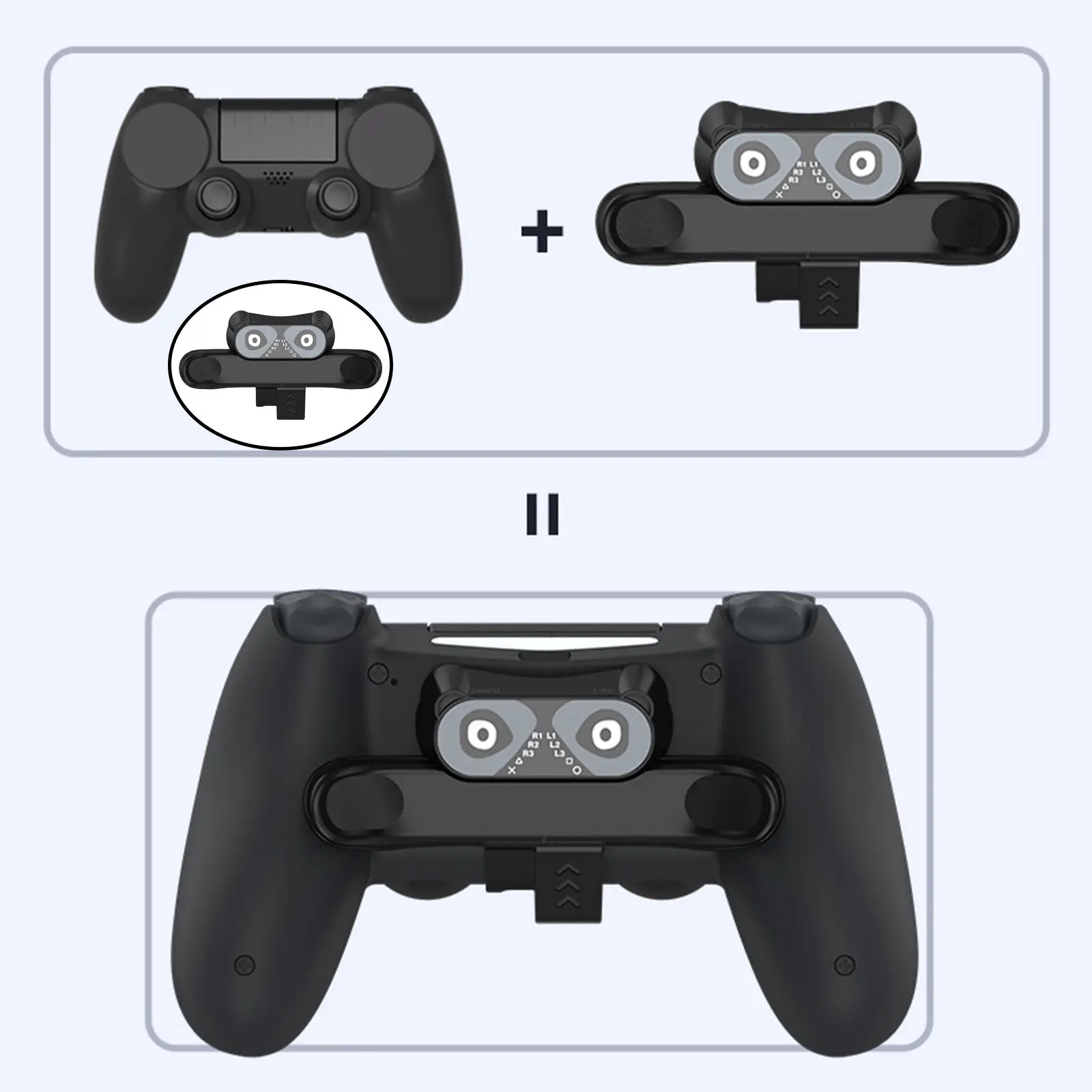 Remapleable Back Button Triggers Cute Turbo Function Gaming Attchment for PS4 Controller LED Light Paddles Parts Kits