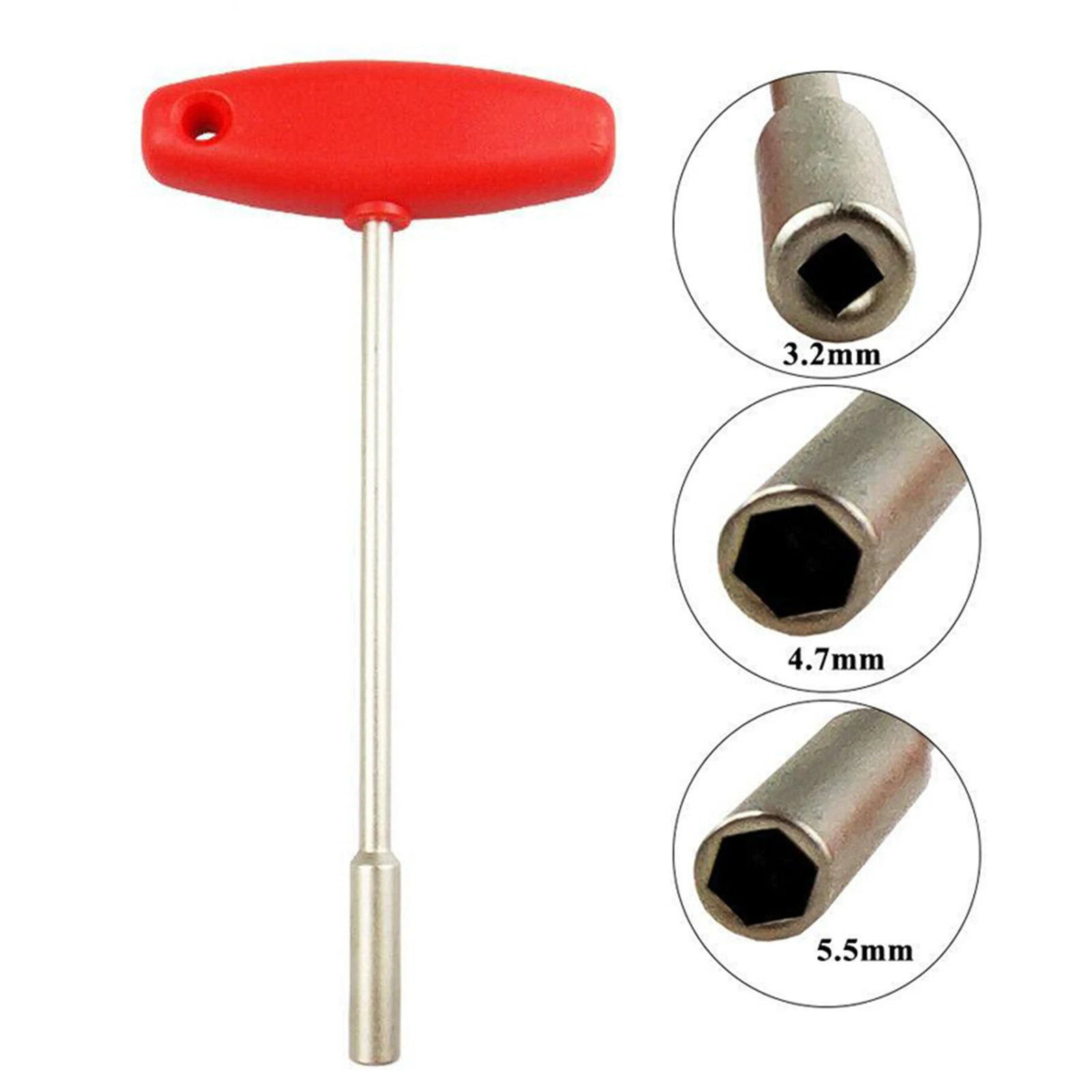 Square 3.2mm/ Hex Socket 4.7mm/5.5mm Nipple Tool Spoke Spanner Cap Wrench to fit Internal Spoke Nipples Tools