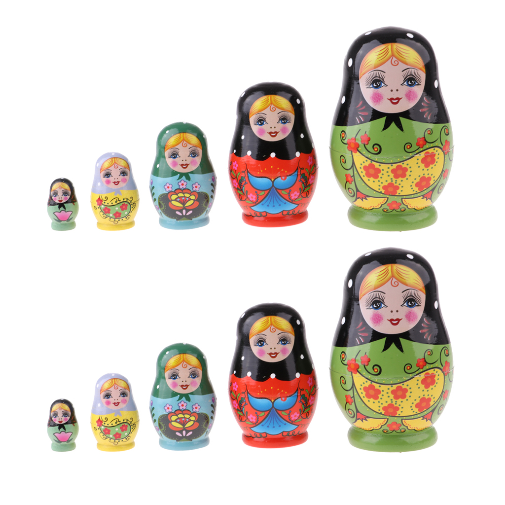Wooden Russian Nesting Dolls Babushka Matryoshka Craft Home Decoration