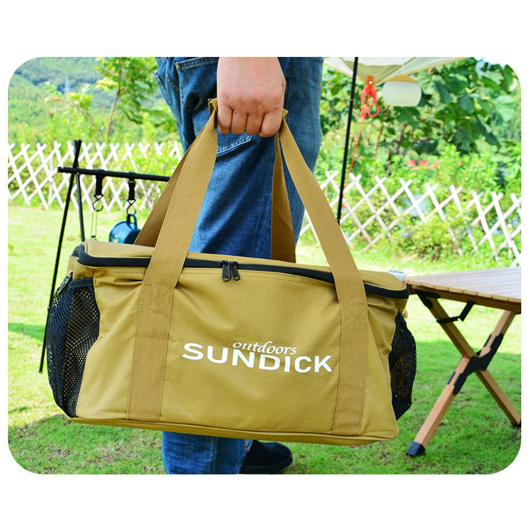 Large Insulated Picnic Bag Cooler Storage Basket Carry Box for Travel Hiking