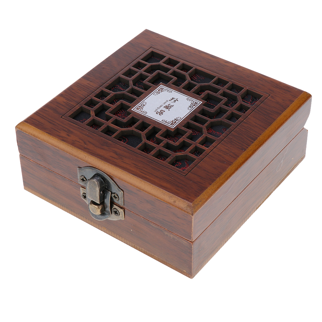 Wooden Jewelry Box Necklace Small Trinket Storage Organizer Case W/LOCK Gift