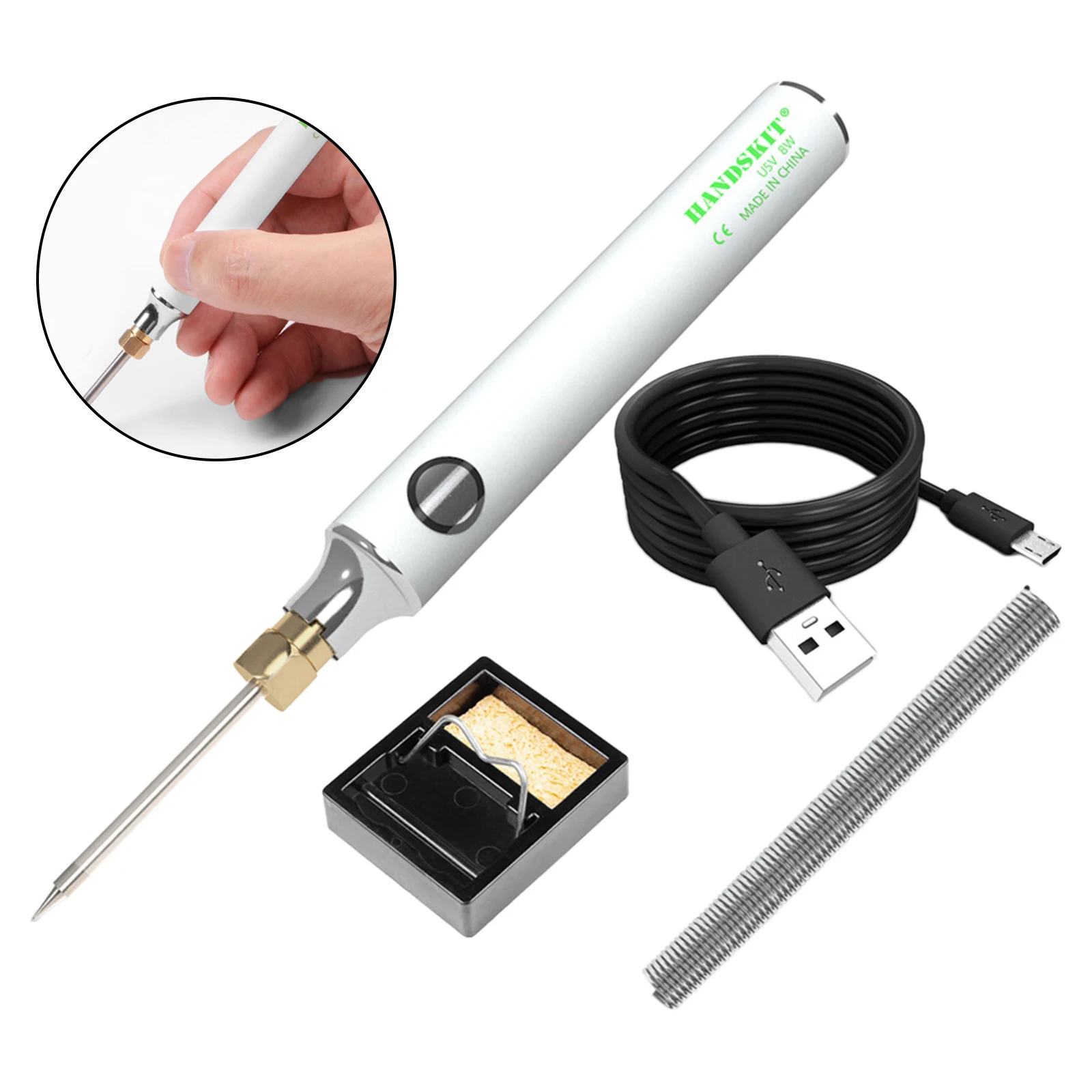 Electric Soldering Iron USB Welding Iron Adjustable Temperature with Solder Stand DIY for SMD Work
