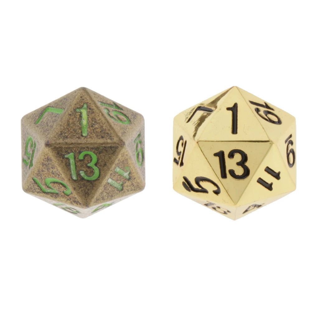 Solid Metal D20 Polyhedral Dice for D&D RPG Gaming Twenty Sided Die