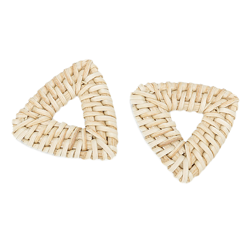 3 Assorted Shapes (Triangle, Round, Water drop) Rattan Earring DIY Jewelry Findings, Rustic Style Accessories