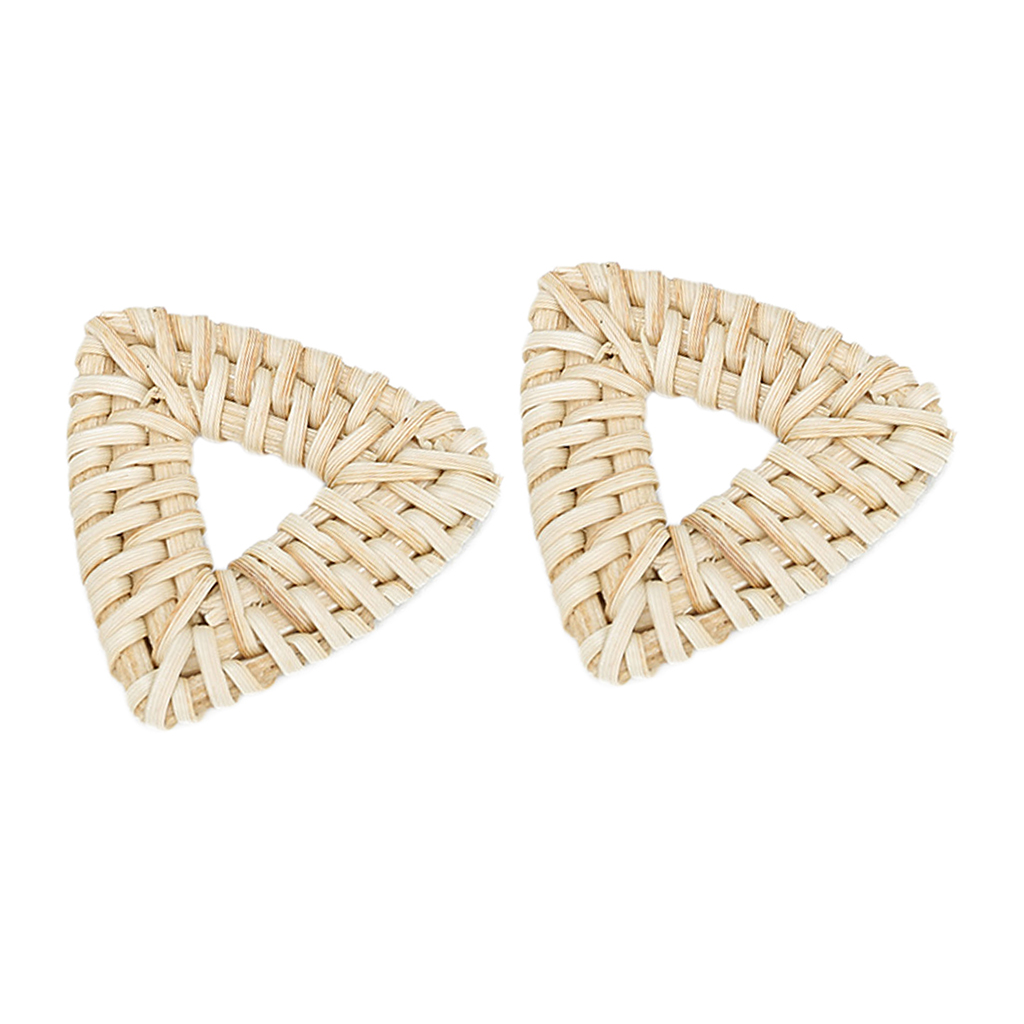 3 Assorted Shapes Rattan Earring DIY Women Rattan Ear Stud Long Earrings Casual Jewelry