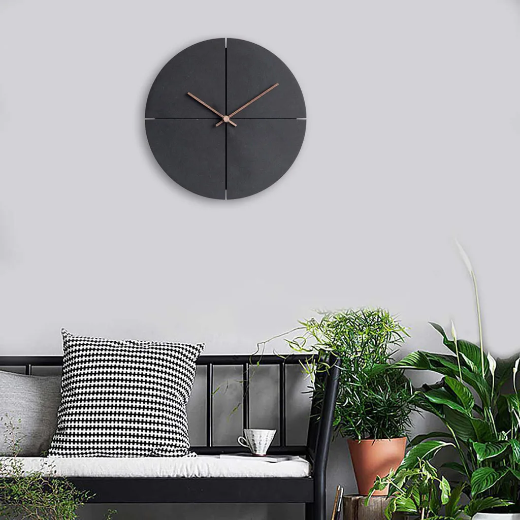 Minimalist Clock Battery Operated 11inch Simple Design Round Wall Watch Bedroom Living Room Dining Room Wall Decoration Home