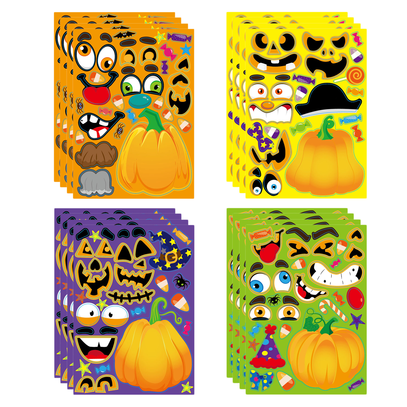 Halloween Stickers  Pumpkin Witch Jigsaw Game Kindergarten Toy Gift