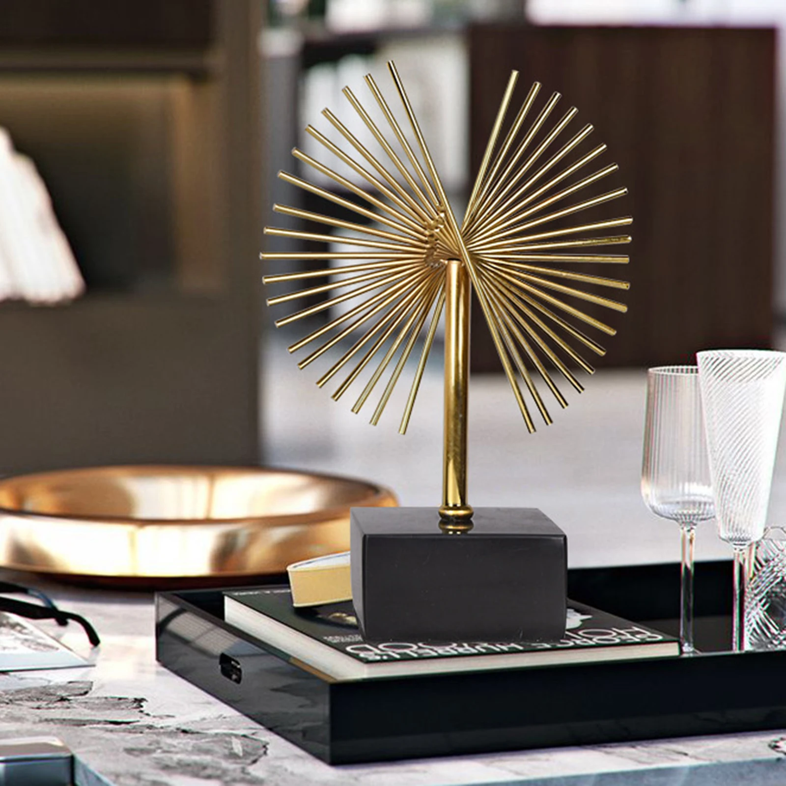 Modern Gold Table Decor Metal Sculpture Home Living Room Desk Ornaments