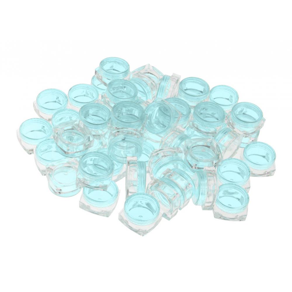 50 Pieces Square Pot Jars Plastic Cosmetic Containers Set with Lid for Liquid