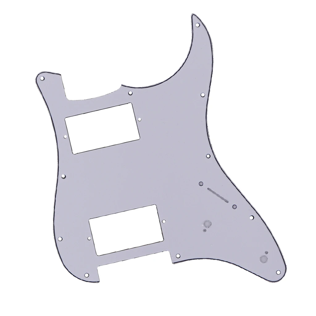 11 Hole HH PVC Guitar Pickguard Scratch Plate for ST SQ White