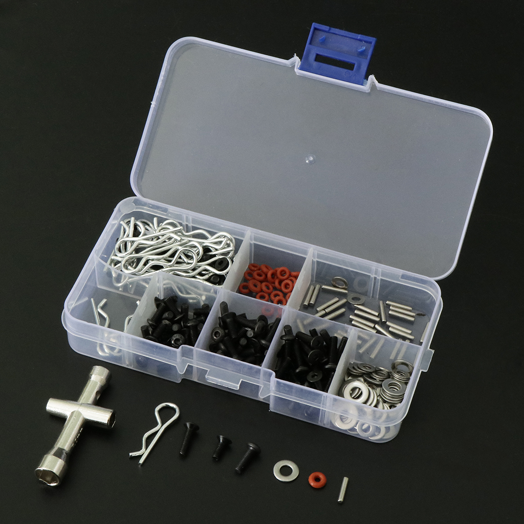 270 in One Set Screws Box Repair Tool Kit for 1/10 HSP RC Car DIY Kits, Comes in A Durable Case