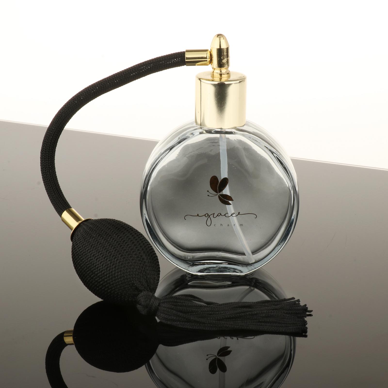 Travel 75ml 2.5 Ounce Empty Clear Glass Fragrance Perfume Bottle Atomizer Refillable Perfume Fine Mist Spray Bottle Travel