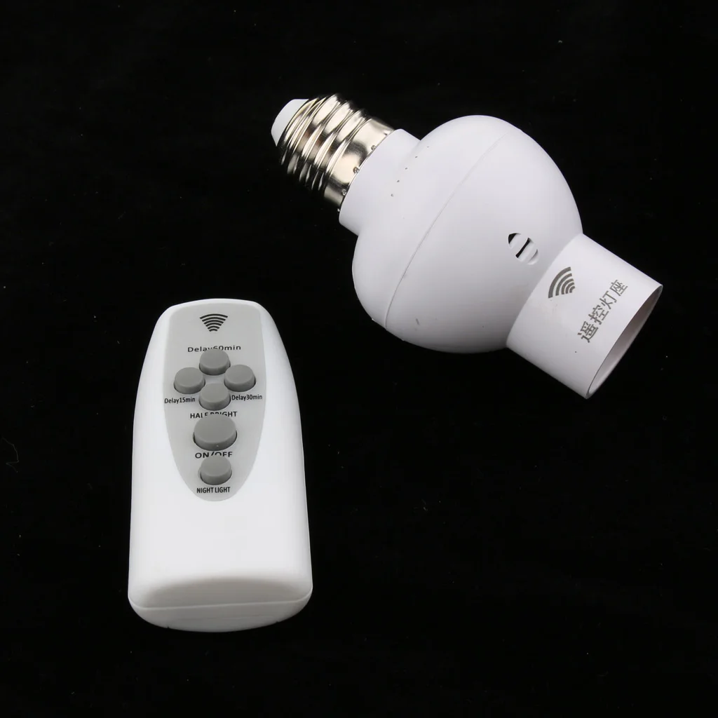 Dimmable Wireless Remote Control Bulb Holder Socket E27 On/Off Switch