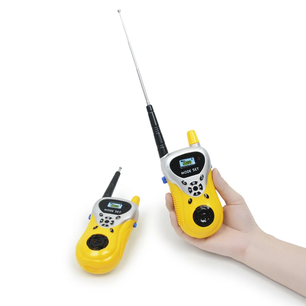 Pack of 2 Yellow Plastic Electronic Walkie Talkie Toy for Kids Outdoor Play