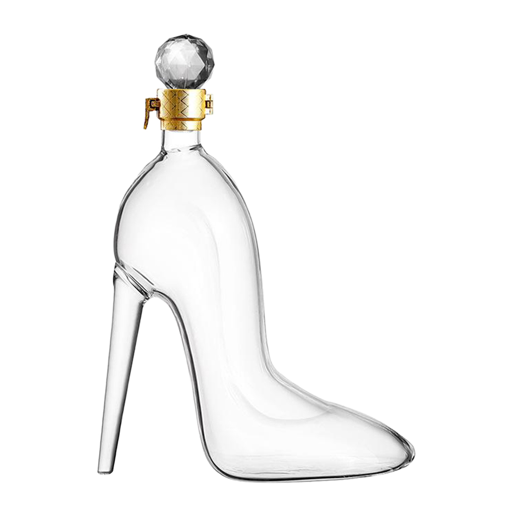 350ML High Heels Shape Decanter Luxurious Crystal Red Wine Brandy Champagne Glasse Decanter Bottle Home Bar Drinking Bottle