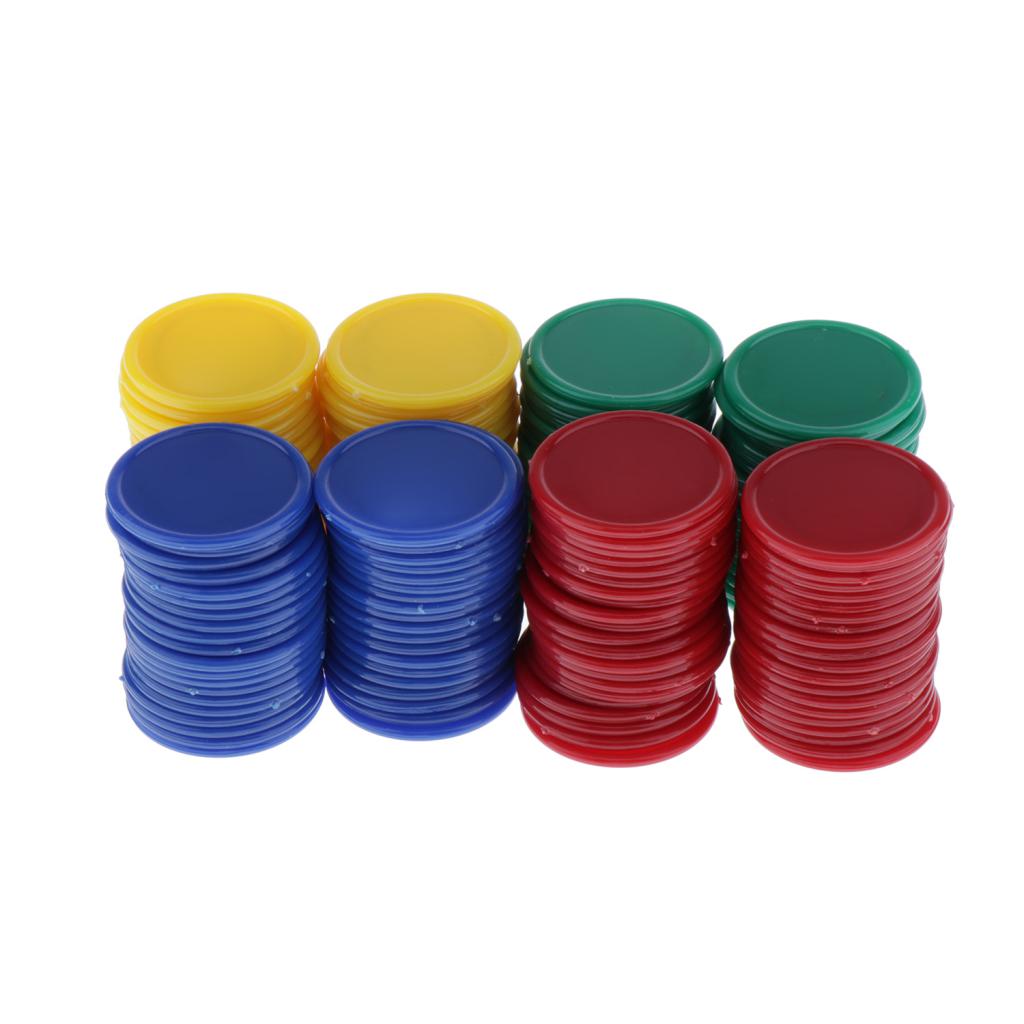 Set of 160 1.1 Inch Opaque Plastic Learning Counters Mini Poker Chips Game Tokens with Storage Box