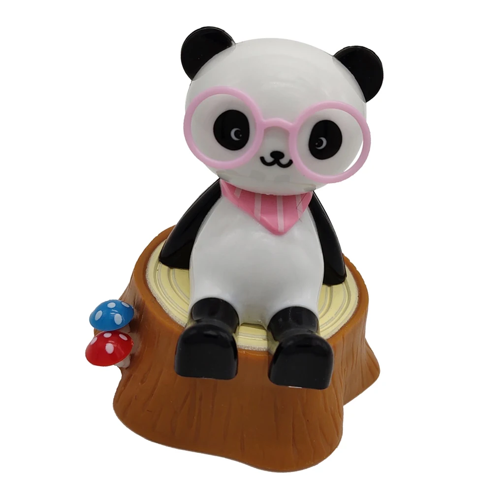 Solar Powered Dancing Panda Swing Figure Joke Toy Home Car Ornament 