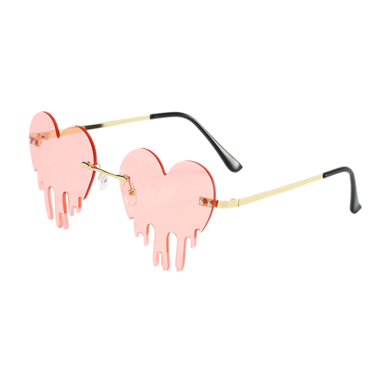 Fashion Dripping Heart Sun Glasses Personality Party Eye Glasses Frameless Fashion Dripping Heart Sun Glasses Personality Party Eye Glasses Frameless
