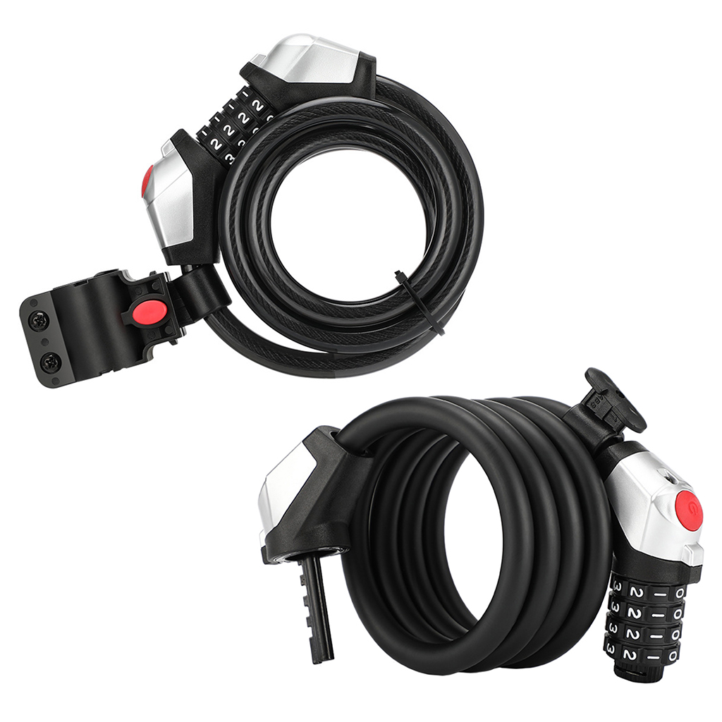 Bicycle Cable Lock Bike Security Anti-Theft Combination MTB Road Accessories 4 Digit Resettable Combination Code Lock