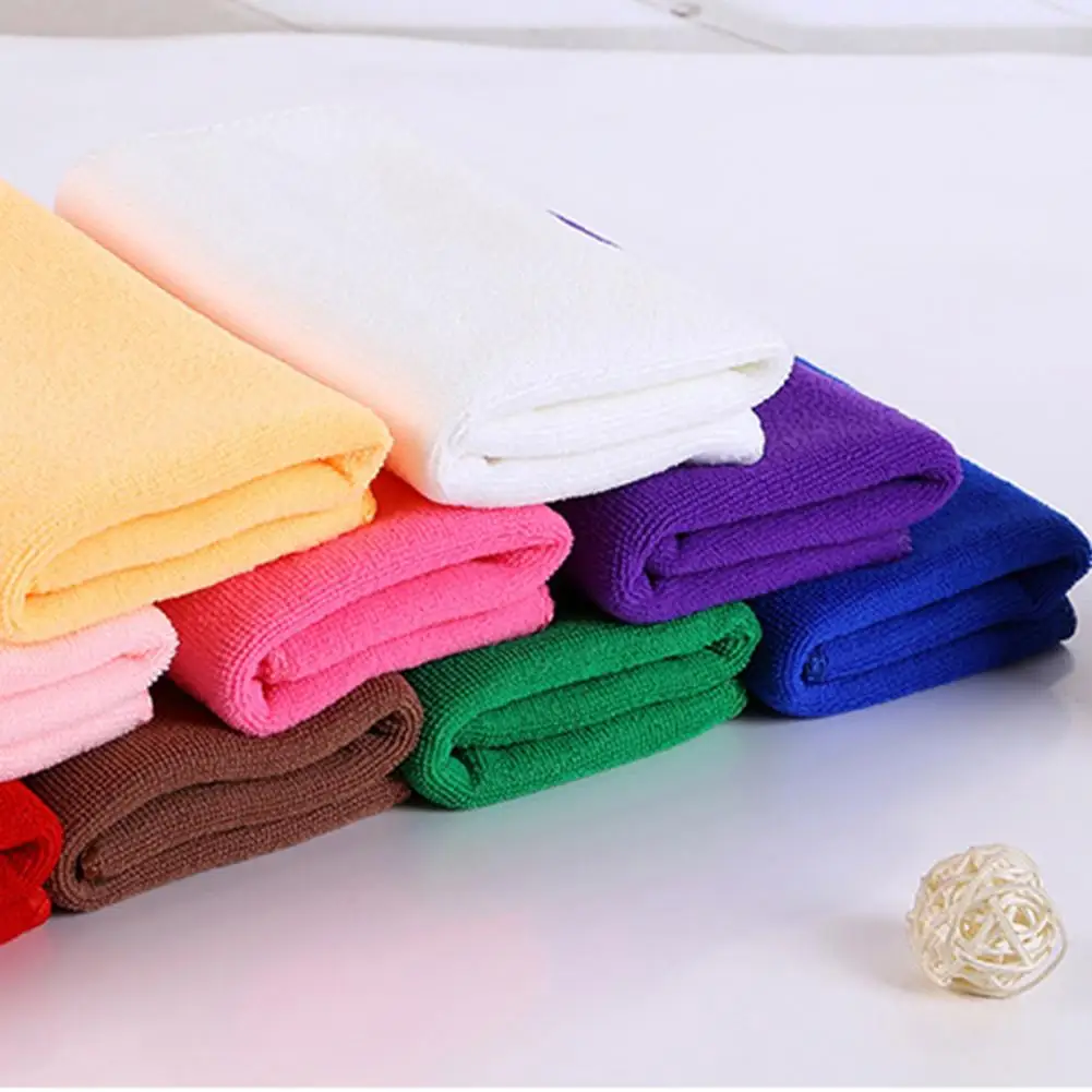 10Pcs Candy Color Practical Soft Microfiber Face Hand Cloth Towel 25x25cm Newly 
