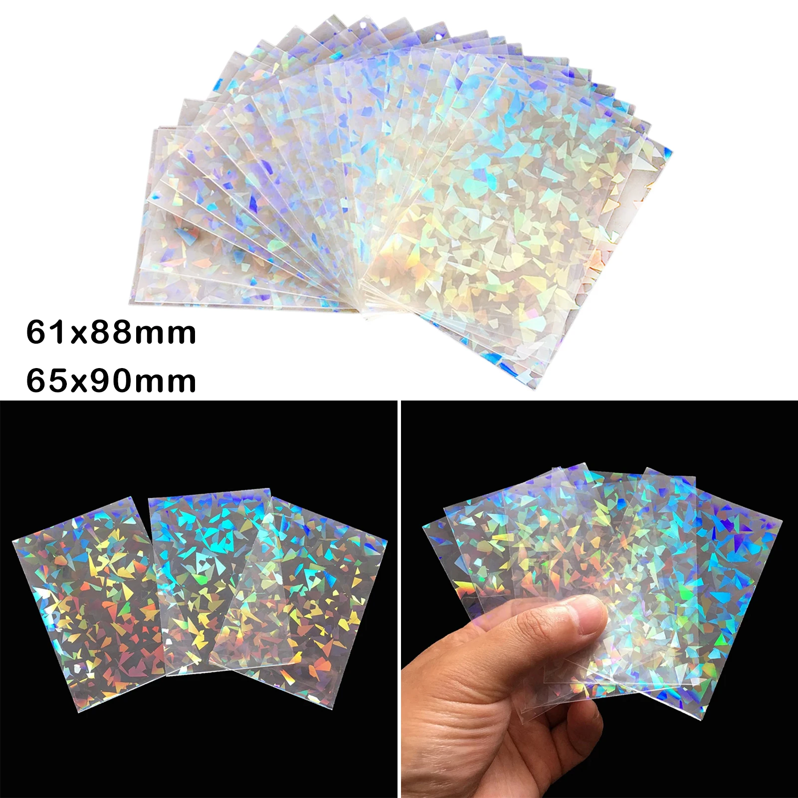 100 Count Shining Card Sleeves Guard for Trading Cards Yugioh Gaming Cards Collection Board Game Parts